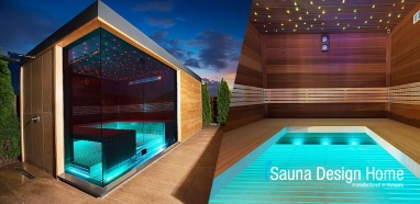 Kültéri finn szauna fényterápiával Kültéri finn szauna fényterápiával