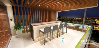 Tetőterasz szauna bár medencével Tetőterasz szauna bár medencével